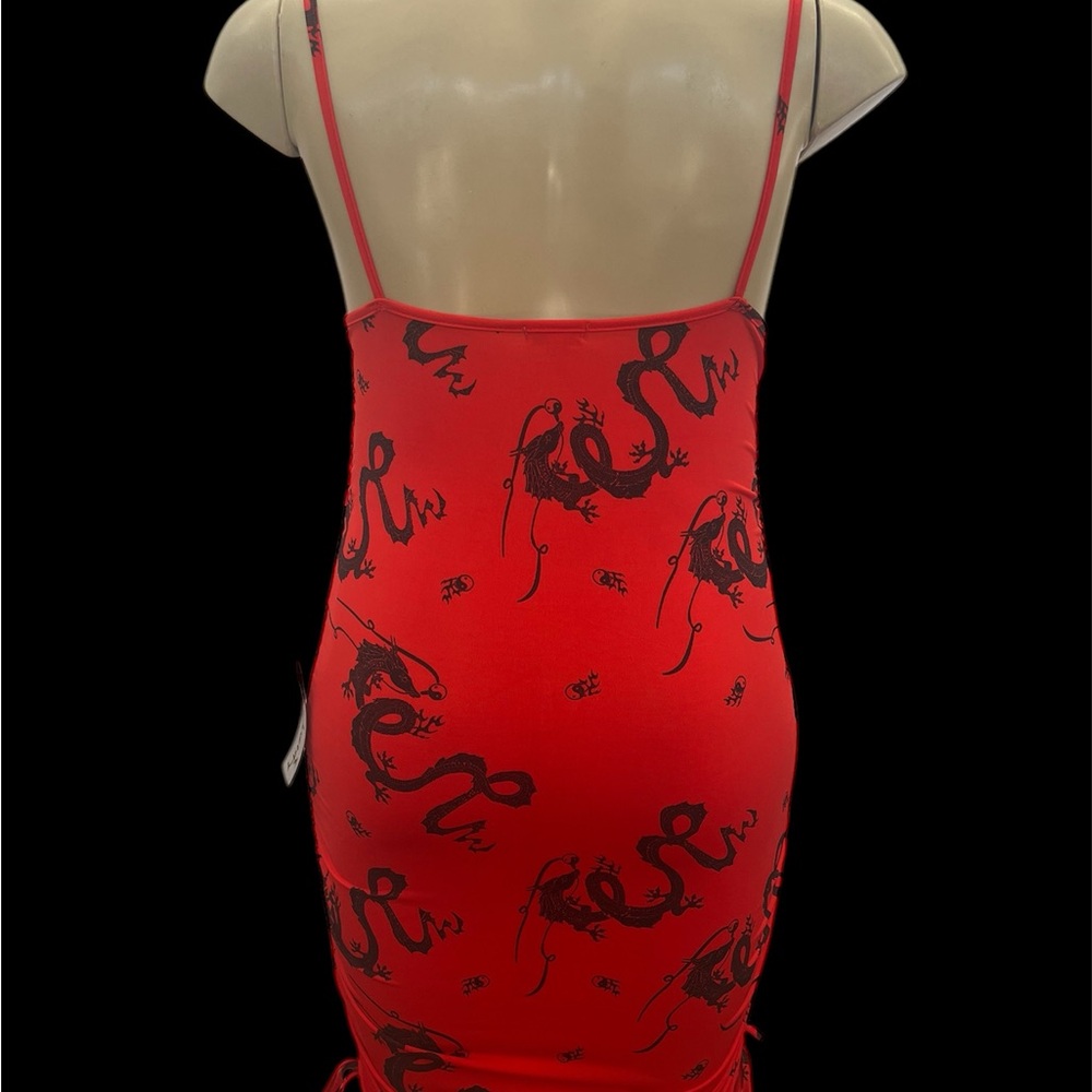 NWT J for Justify Size L Red Ruched Dress. - Picture 3 of 8